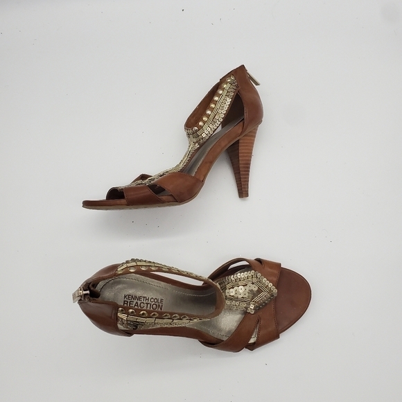 Kenneth Cole Reaction Knowingly Heels Women's 8.5M Shoes Brown - Picture 14 of 16